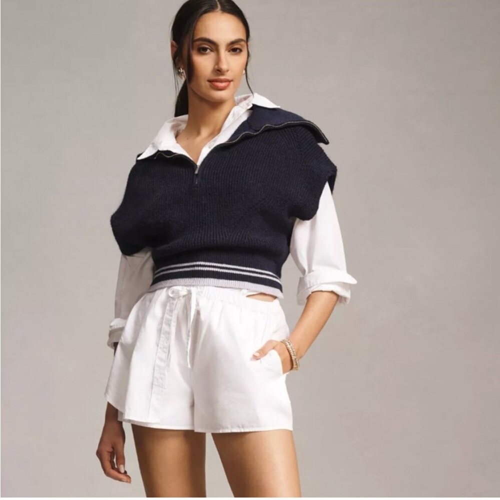 Maeve by Anthropologie - Quarter Zip Collared Sweater